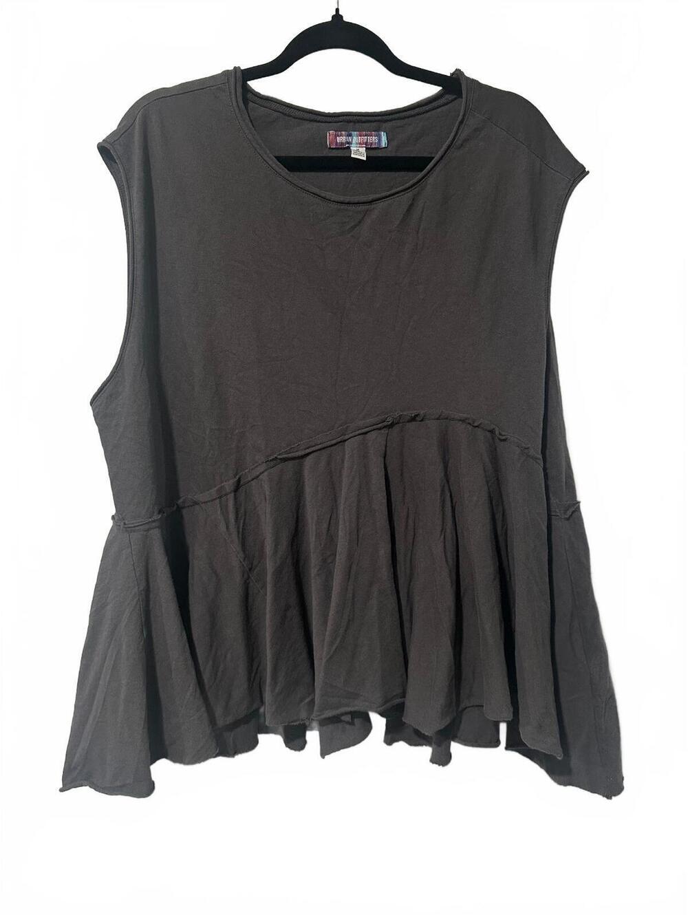 Urban Outfitters dark gray sleeveless peplum top